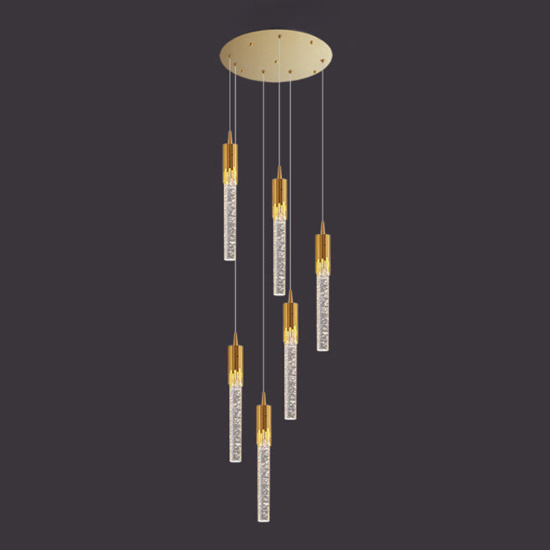 Column Hanging Light Fixtures Post-Modern Aluminum Ceiling Pendant for Living Room