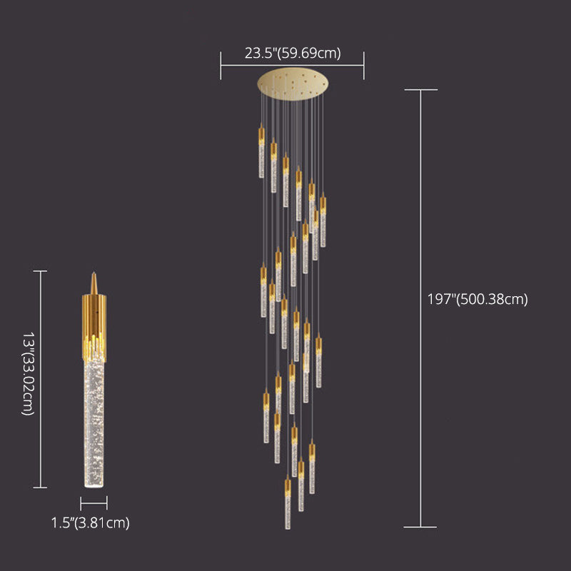 Column Hanging Light Fixtures Post-Modern Aluminum Ceiling Pendant for Living Room