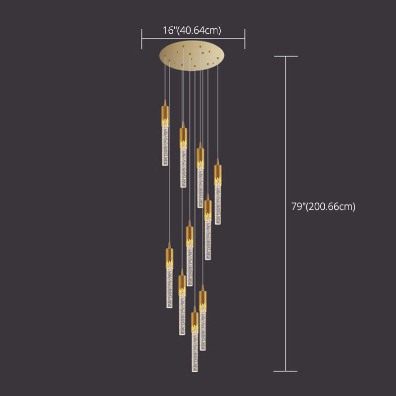 Column Hanging Light Fixtures Post-Modern Aluminum Ceiling Pendant for Living Room