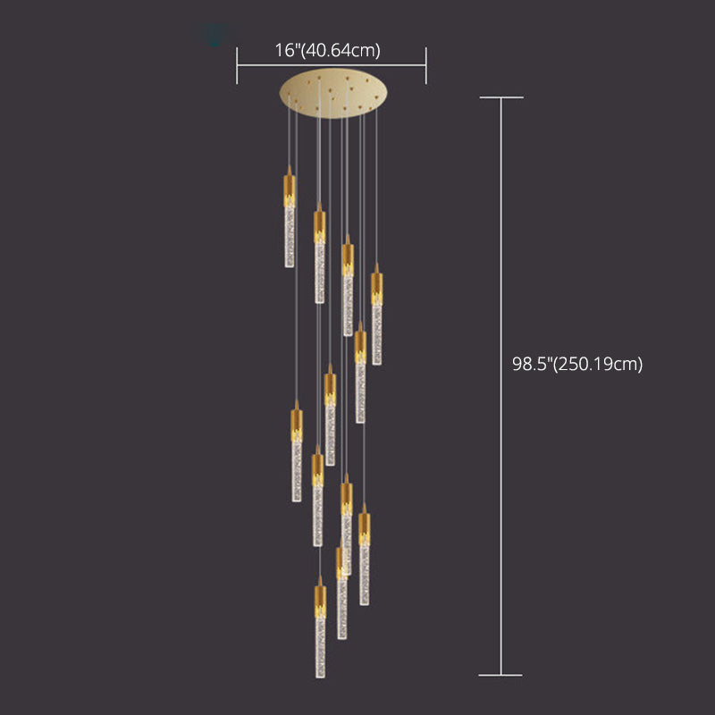 Column Hanging Light Fixtures Post-Modern Aluminum Ceiling Pendant for Living Room