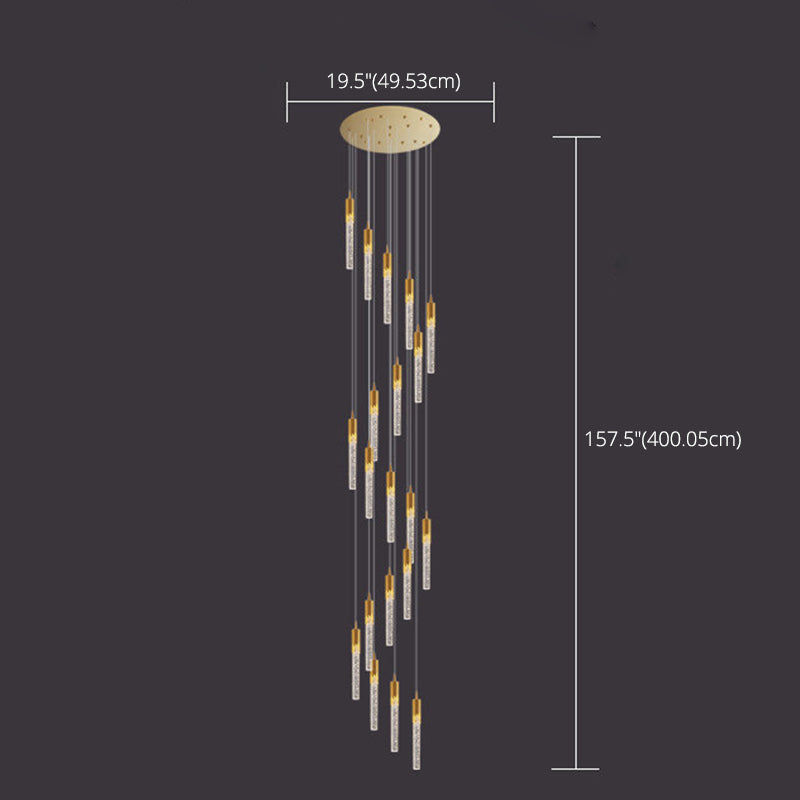 Column Hanging Light Fixtures Post-Modern Aluminum Ceiling Pendant for Living Room