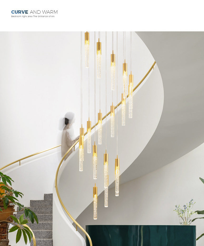 Column Hanging Light Fixtures Post-Modern Aluminum Ceiling Pendant for Living Room