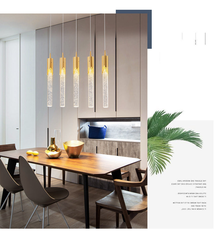 Column Hanging Light Fixtures Post-Modern Aluminum Ceiling Pendant for Living Room