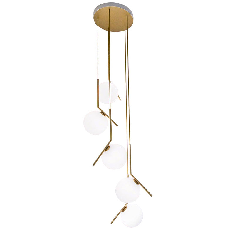 Sphères pendantes des luminaires suspendus nordics simples de plafond en verre blanc pour restaurant