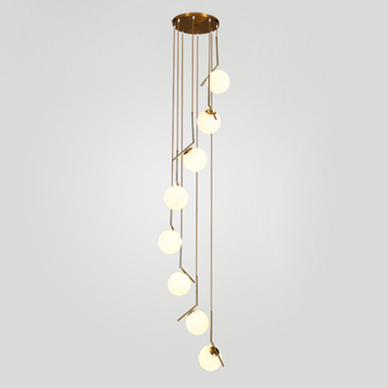 Sphères pendantes des luminaires suspendus nordics simples de plafond en verre blanc pour restaurant