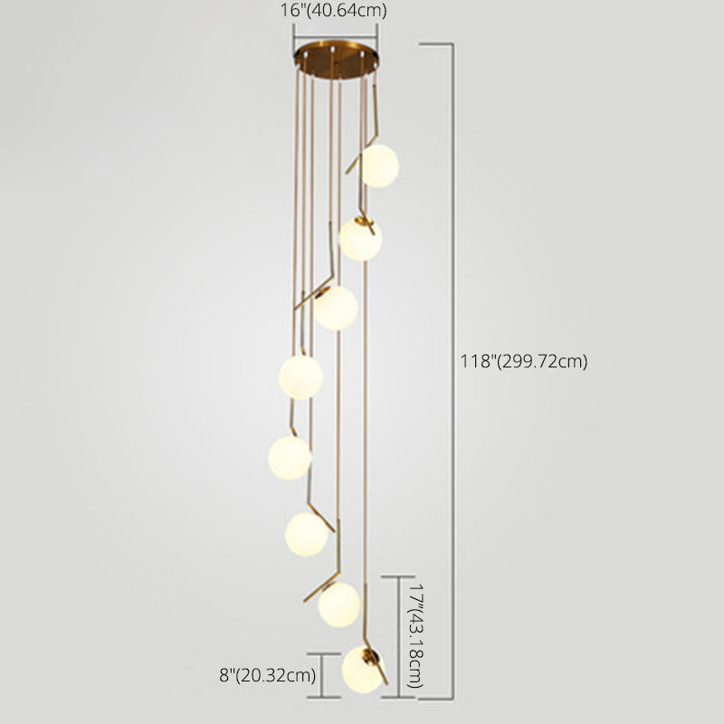 Sphères pendantes des luminaires suspendus nordics simples de plafond en verre blanc pour restaurant