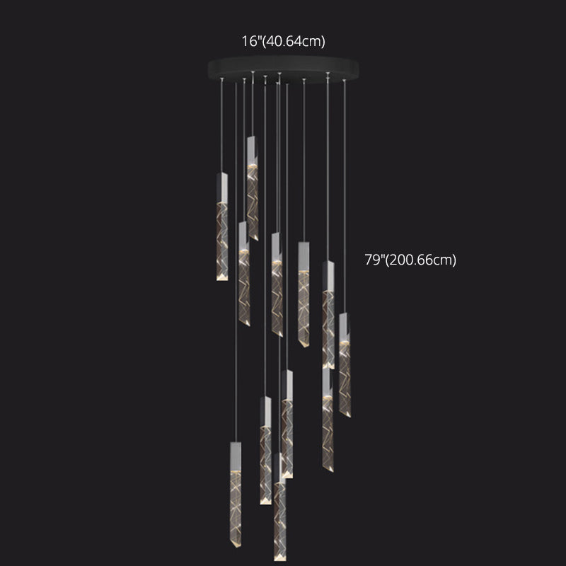 Lineare hängende Leuchten moderner einfacher, facettierter Kristalldecke Anhänger für das Restaurant