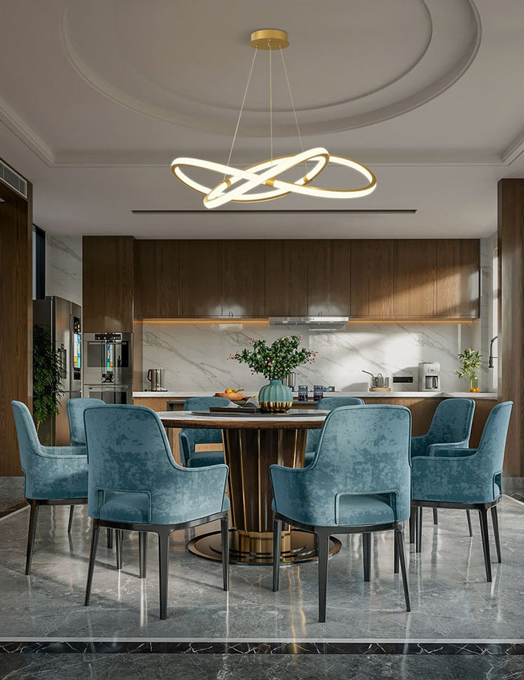 Kronleuchterleuchte Designer Moderner Einfachheit Metall Anhänger Beleuchtung für das Restaurant