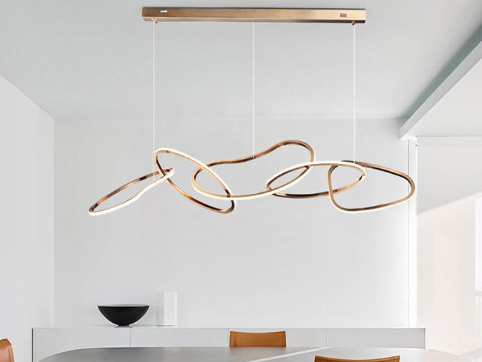 Nordic Simple Hanging Multiple Rings Chandelier Pendant Light Metal Ceiling Lights Fixture for Restaurant