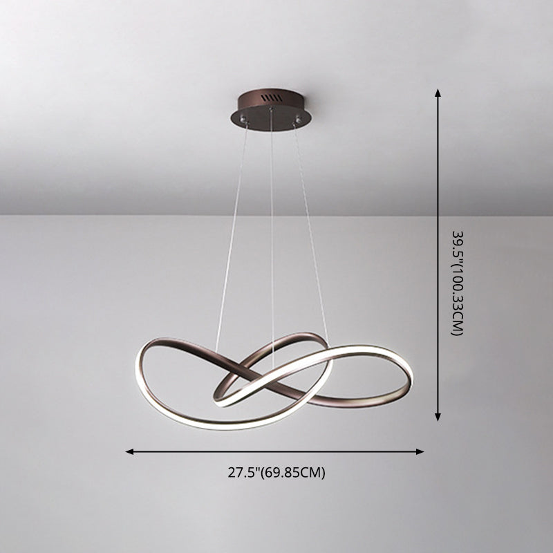 Postmodern Twist Suspended Lighting Fixture Metal Hanging Ceiling Fixture for Restaurant