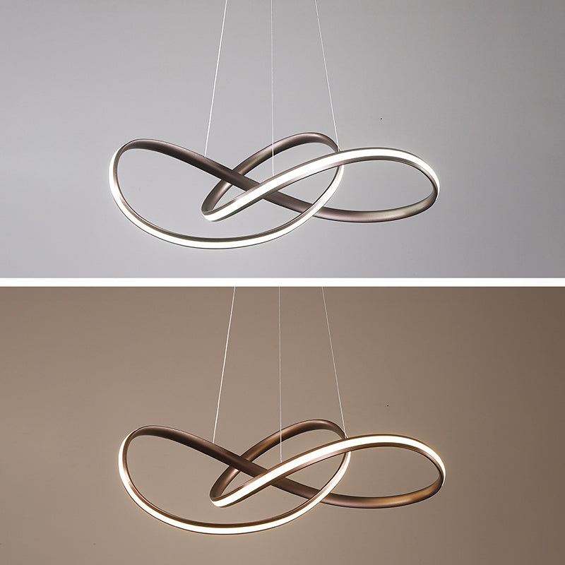 Postmodern Twist Suspended Lighting Fixture Metal Hanging Ceiling Fixture for Restaurant