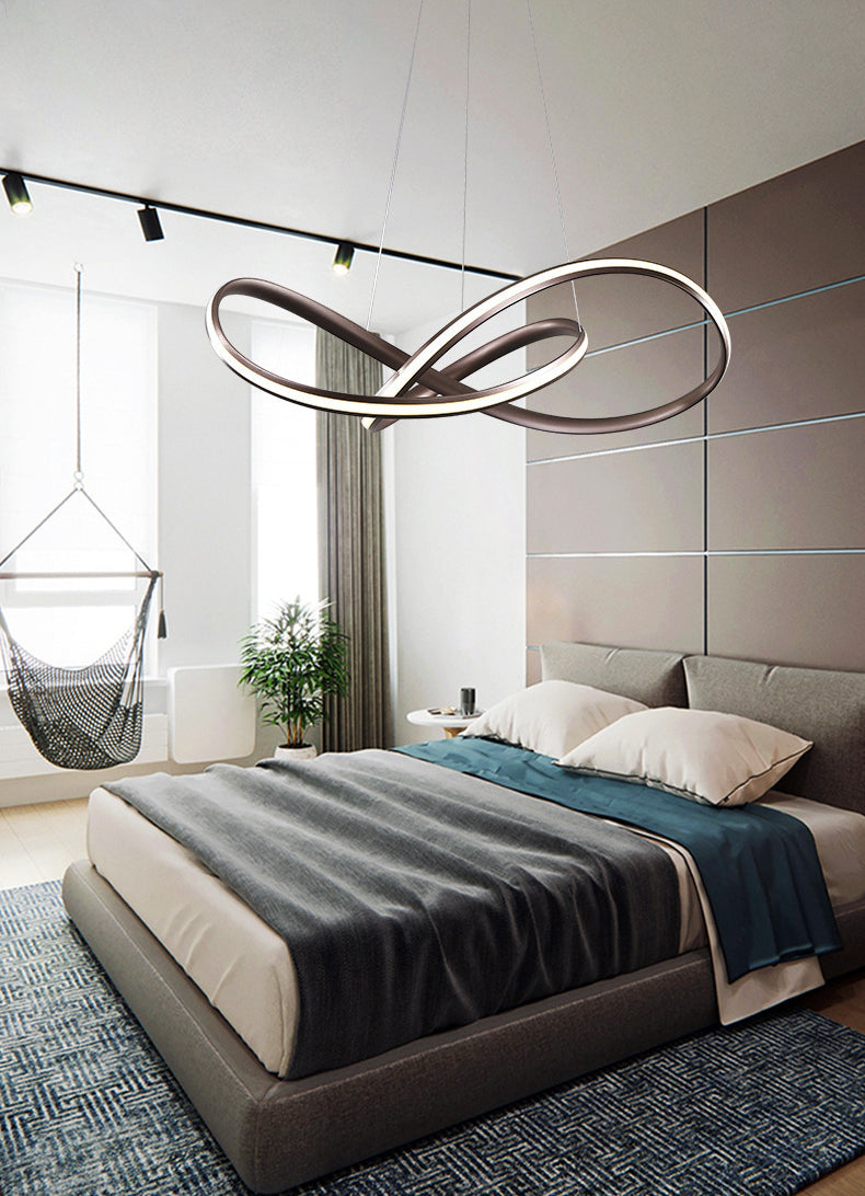 Postmodern Twist Suspended Lighting Fixture Metal Hanging Ceiling Fixture for Restaurant