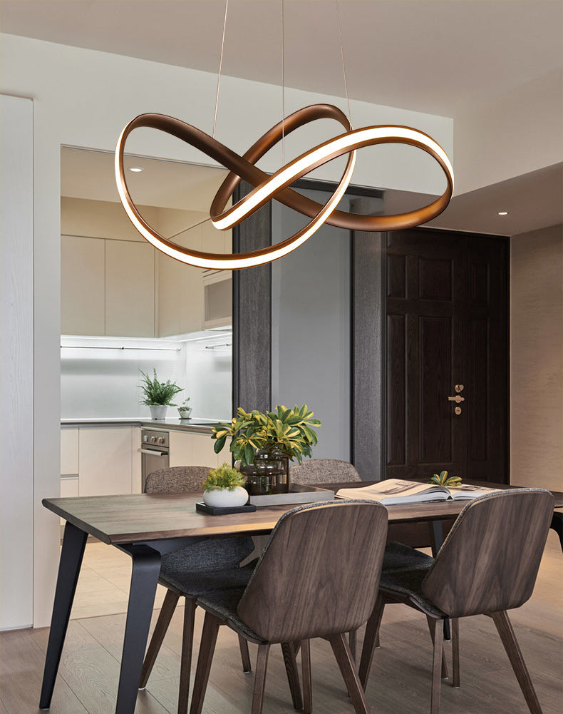 Postmodern Twist Suspended Lighting Fixture Metal Hanging Ceiling Fixture for Restaurant