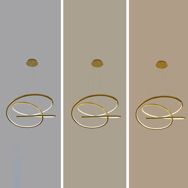 Modern Cycle Chandelier Stainless Steel Pendant Ceiling Lights with Adjustable Hanging Cord for Living Room