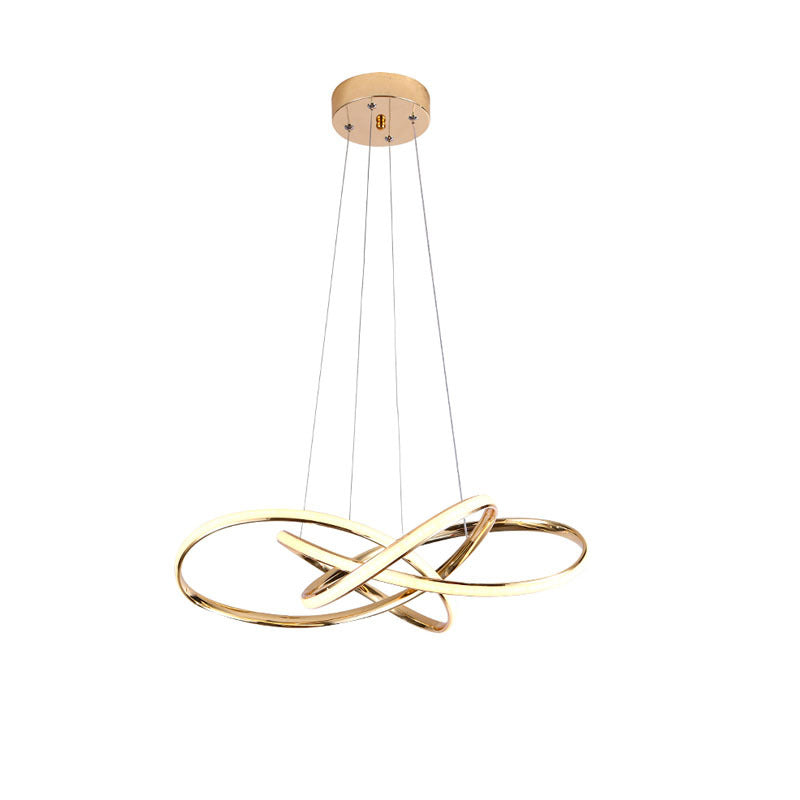 Modern Simplicity Spiral LED Chandelier Light Fixtures Metallic Hanging Pendant Lights for Restaurant