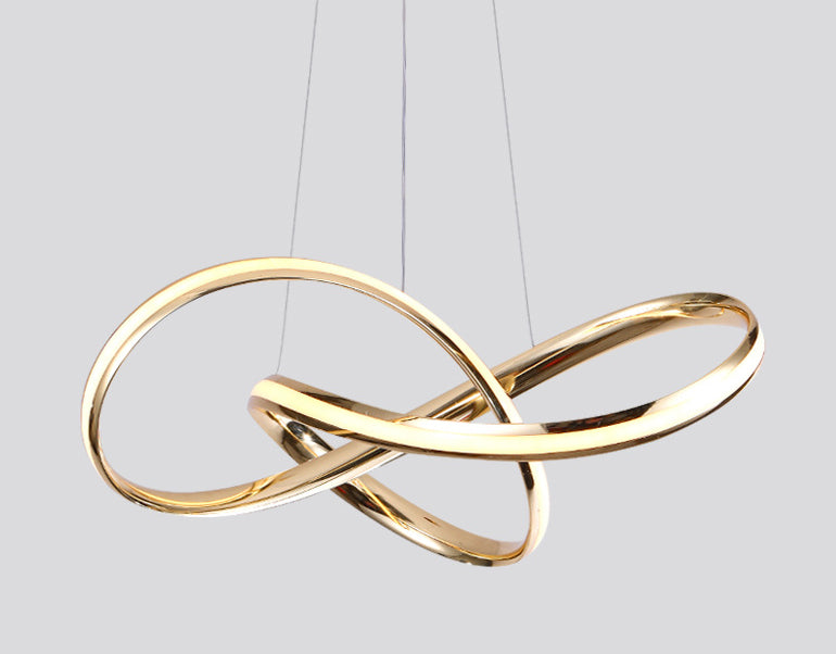 Modern Simplicity Spiral LED Chandelier Light Fixtures Metallic Hanging Pendant Lights for Restaurant