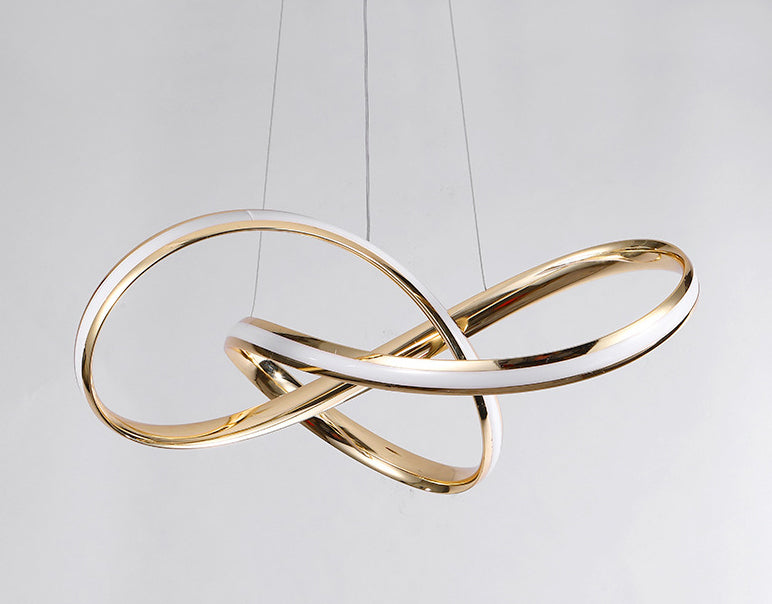 Modern Simplicity Spiral LED Chandelier Light Fixtures Metallic Hanging Pendant Lights for Restaurant