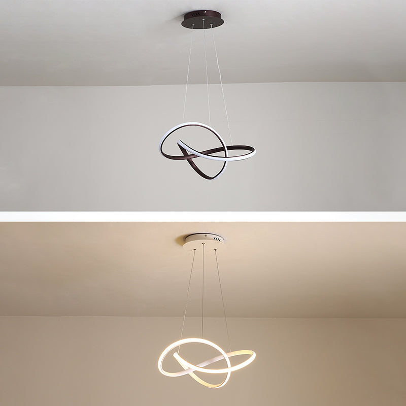 Modern Twist Suspended Lighting Fixture Metallic Pendant Lighting Fixtures for Restaurant