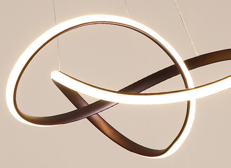 Modern Twist Suspended Lighting Fixture Metallic Pendant Lighting Fixtures for Restaurant