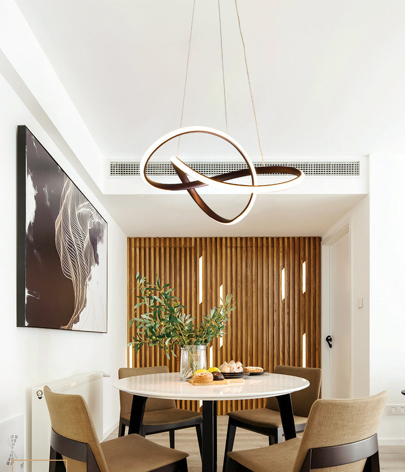 Modern Twist Suspended Lighting Fixture Metallic Pendant Lighting Fixtures for Restaurant