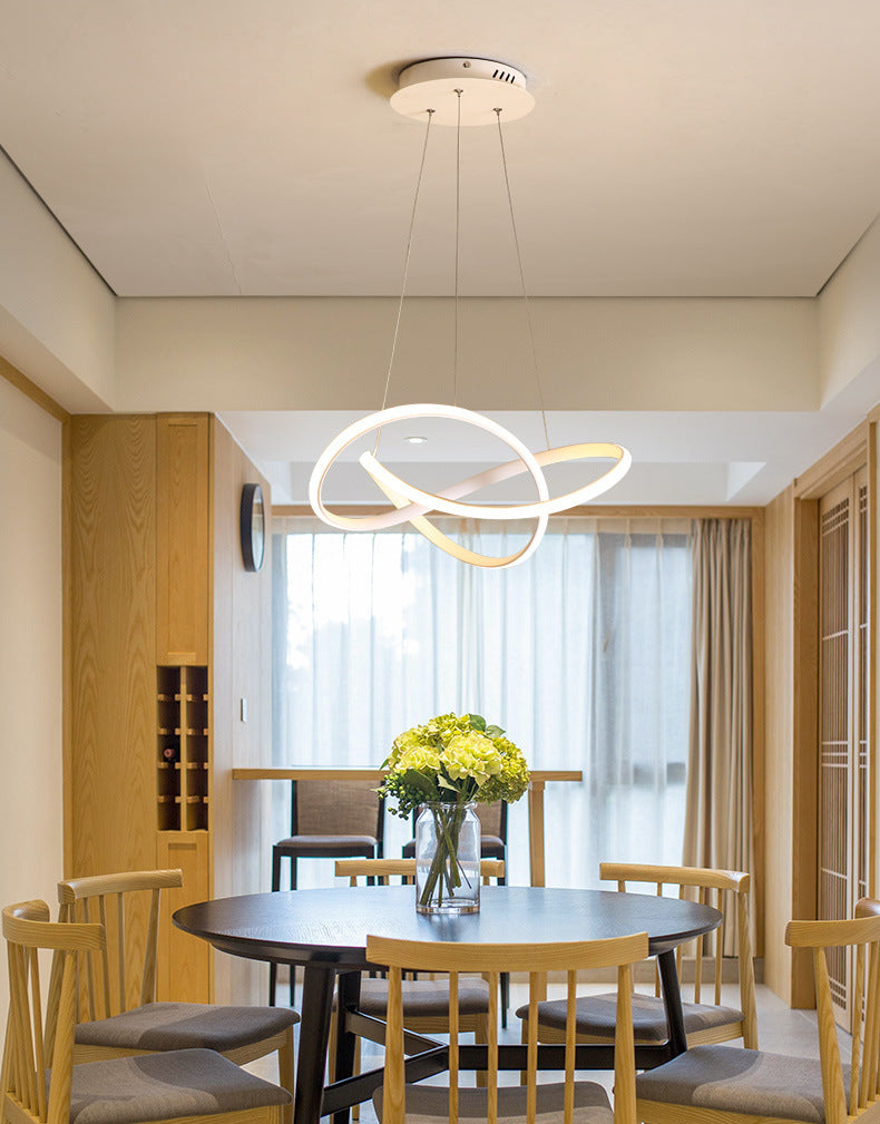 Modern Twist Suspended Lighting Fixture Metallic Pendant Lighting Fixtures for Restaurant