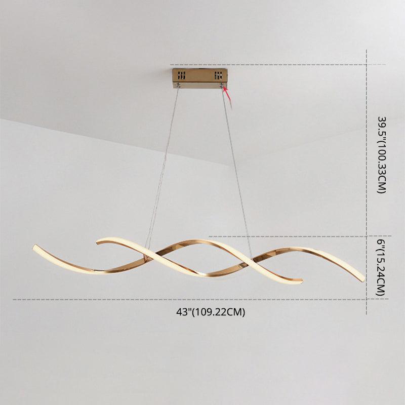 Lampada ad ondatura contemporanea lampada a sospensione in metallo Light per soggiorno