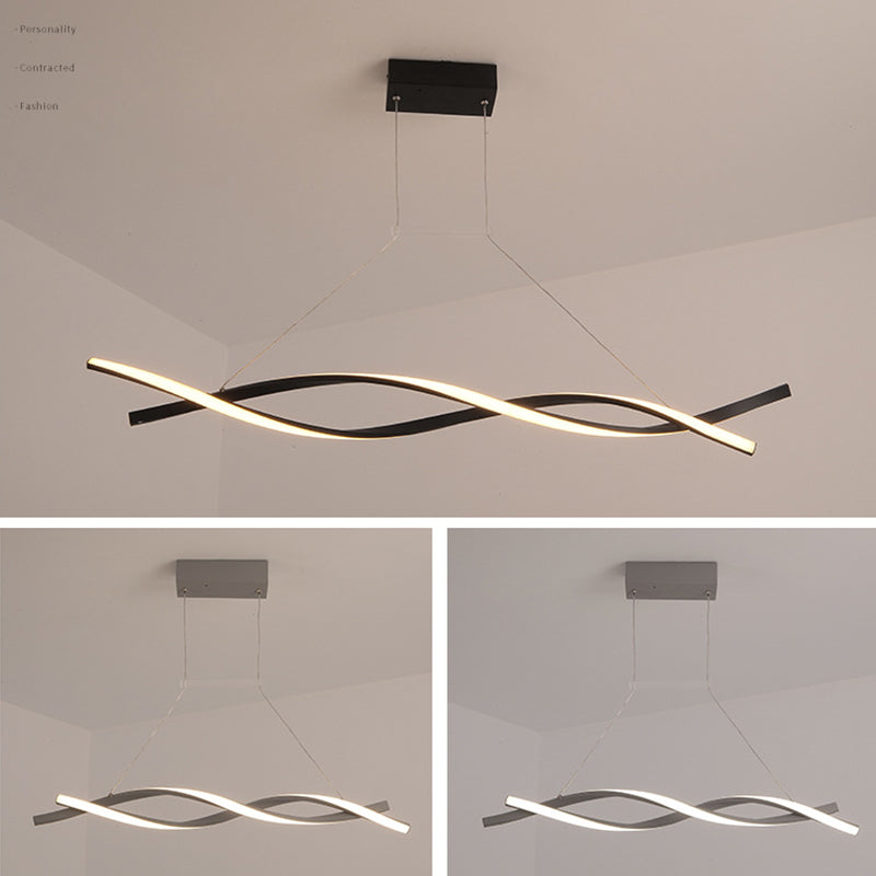 Moderne lineaire kroonluchter verlichtingsarmaturen Metallic Hanging Light Kit voor restaurant