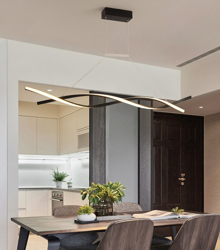 Moderne lineaire kroonluchter verlichtingsarmaturen Metallic Hanging Light Kit voor restaurant