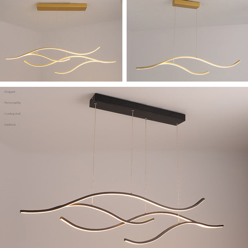 Eigentijdse zwaaiende kroonluchter hanglamp metallic hangende verlichtingsarmaturen voor slaapkamer