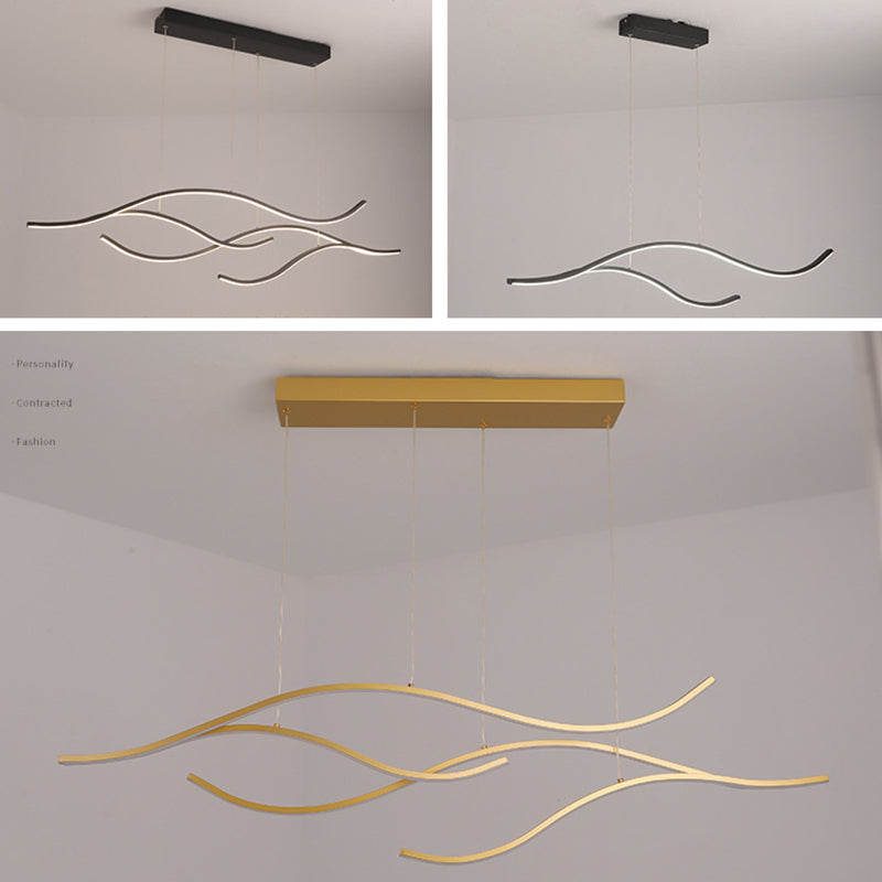Eigentijdse zwaaiende kroonluchter hanglamp metallic hangende verlichtingsarmaturen voor slaapkamer
