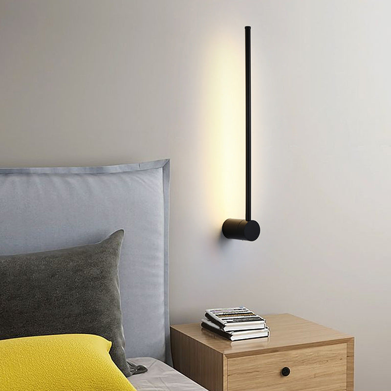 Simple Style Linear Wall Sconce Aluminum Sconce Wall Light in Black Finish