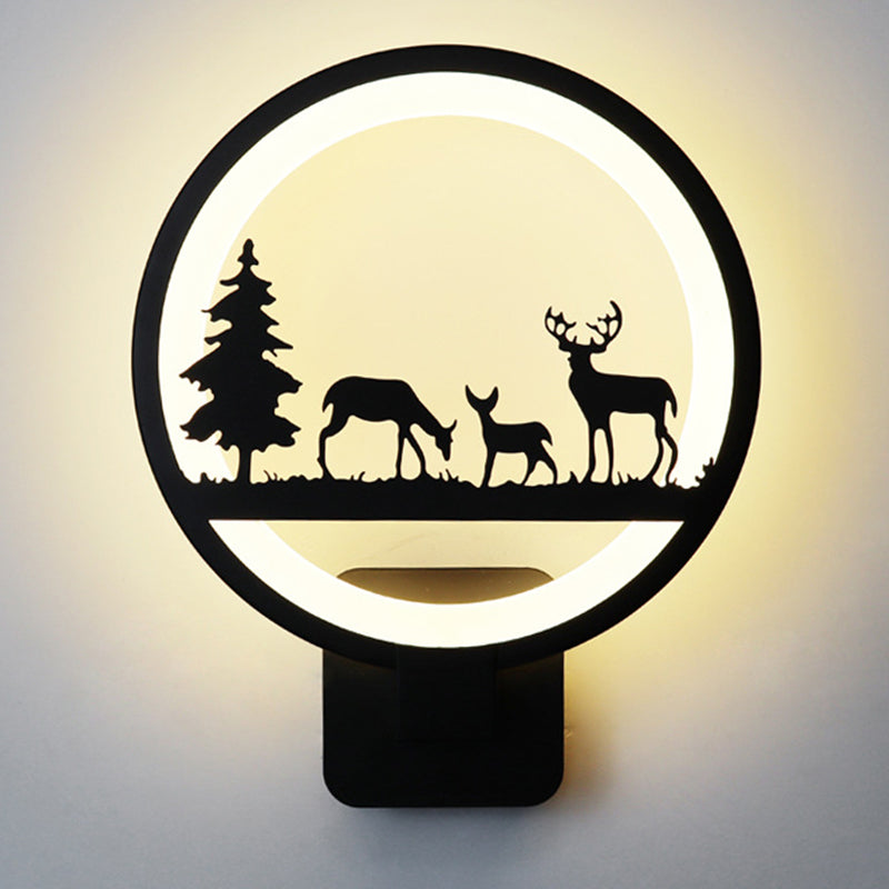 Adjustable Light 1 Light Round Shade Wall Sconce Modern Minimalist Style Acrylic Sconces