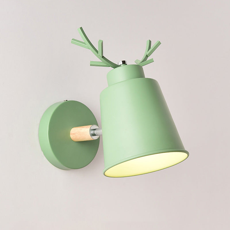 Nordic Macarons Style Dome Sconce Wall Light 1 Light Wall Sconce with Wood