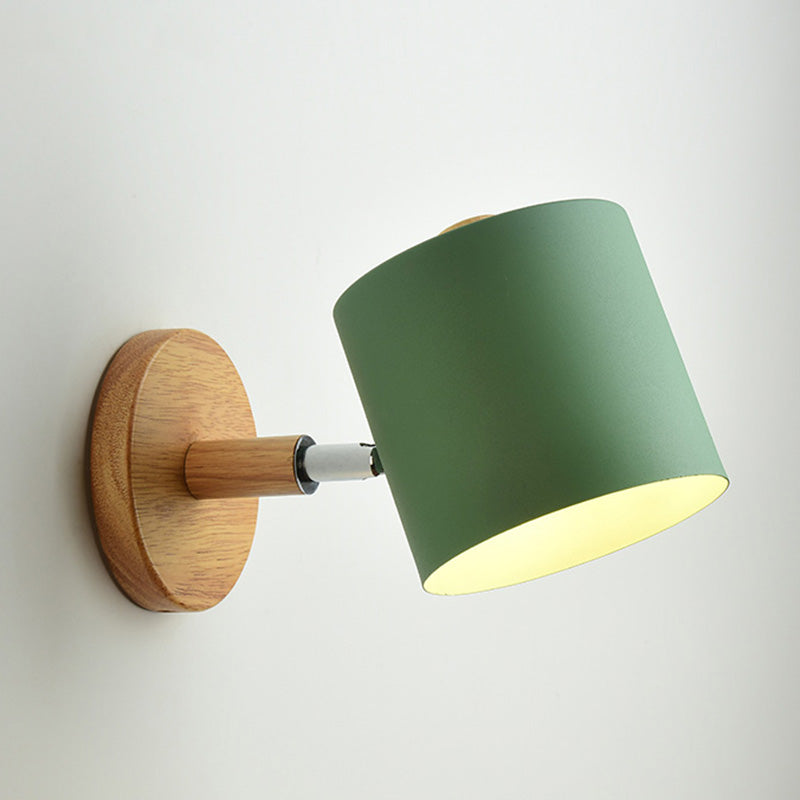 Nordic Macarons Style Dome Sconce Wall Light 1 Light Wall Sconce with Wood