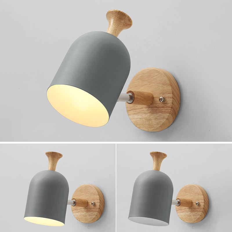 Macarons nórdicos estilo Dome Dome Luz de pared 1 Light Wall Donce con madera