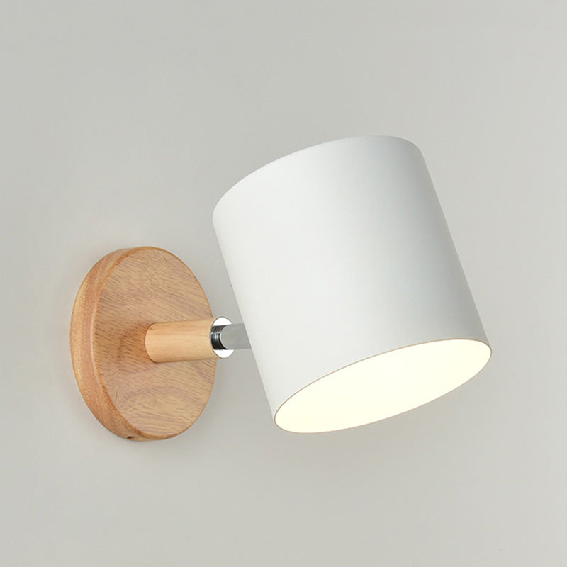 Nordic Macarons Style Dome Sconce Wall Light 1 Light Wall Sconce with Wood