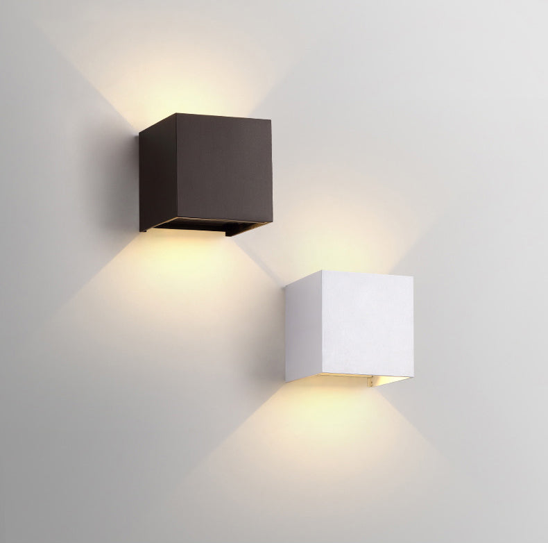 Mata rectangular de pared simple macarons estilo metal 1 apliques de luz