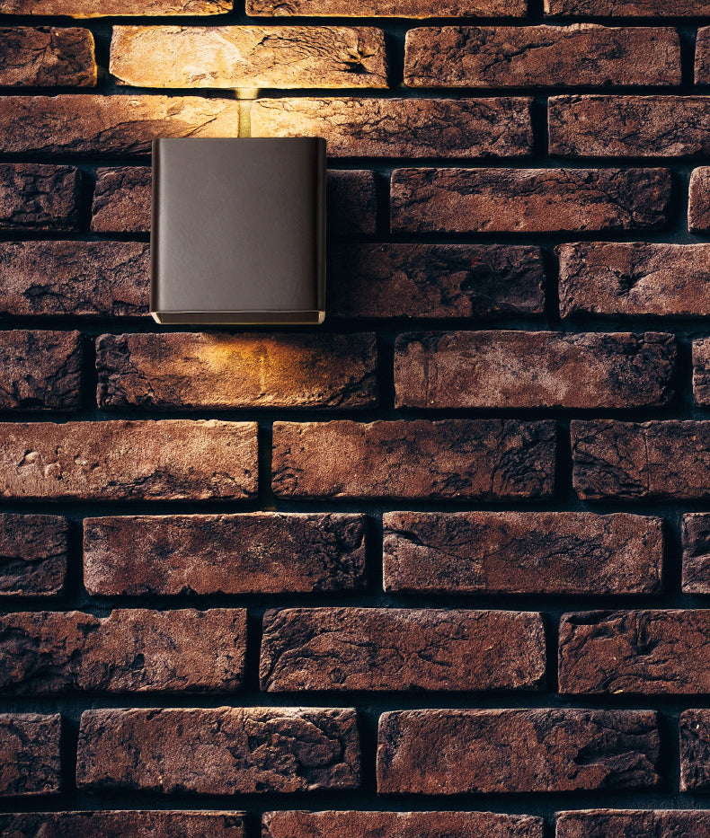 Mata rectangular de pared simple macarons estilo metal 1 apliques de luz