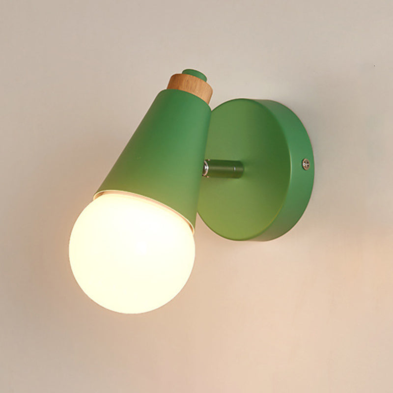 Ángulo ajustable 1 Luz de luz CONO Luz de pared Macaron Minimalista Metalista de metal de estilo