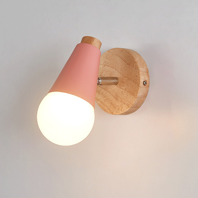 Ángulo ajustable 1 Luz de luz CONO Luz de pared Macaron Minimalista Metalista de metal de estilo