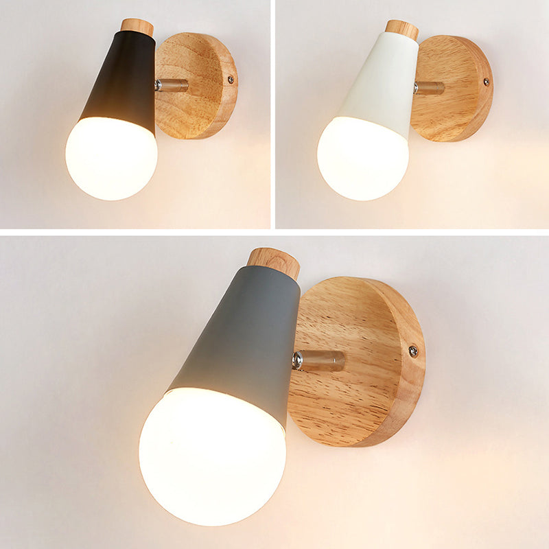 Ángulo ajustable 1 Luz de luz CONO Luz de pared Macaron Minimalista Metalista de metal de estilo