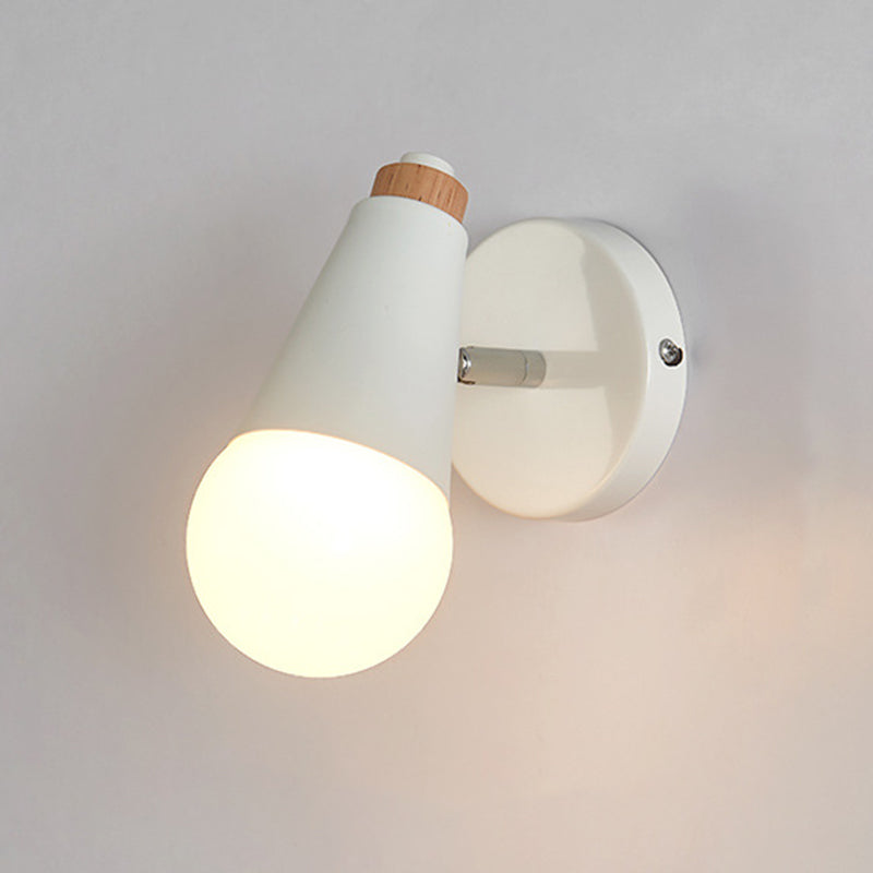 Ángulo ajustable 1 Luz de luz CONO Luz de pared Macaron Minimalista Metalista de metal de estilo