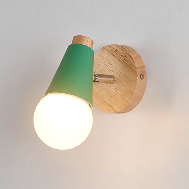 Ángulo ajustable 1 Luz de luz CONO Luz de pared Macaron Minimalista Metalista de metal de estilo