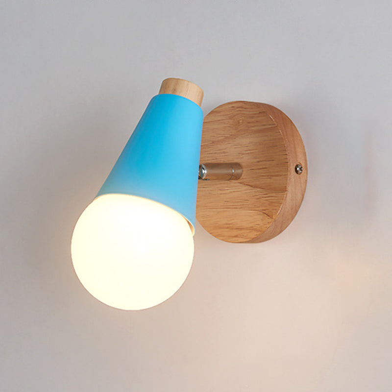 Ángulo ajustable 1 Luz de luz CONO Luz de pared Macaron Minimalista Metalista de metal de estilo