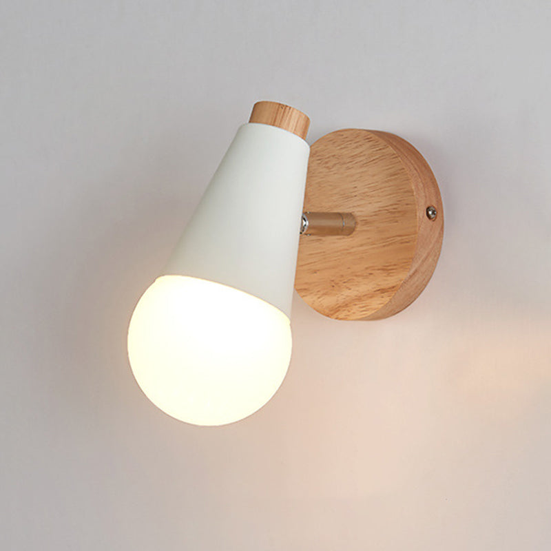 Ángulo ajustable 1 Luz de luz CONO Luz de pared Macaron Minimalista Metalista de metal de estilo