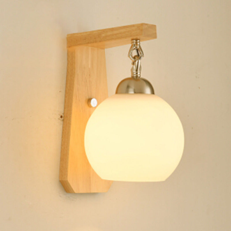 Spherical Wall Disconce Japanese Glass 1 Light Sponces con control inteligente