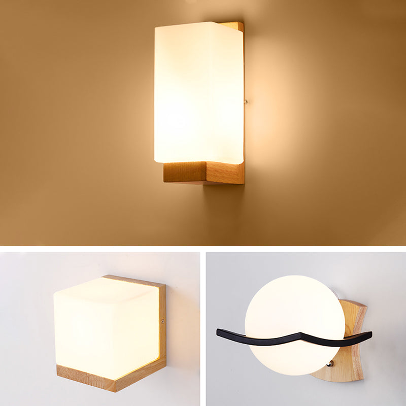 Wandleuchter japanischer minimalistischer Stil Glas 1 leichte Leuchten für Wohnzimmer Schlafzimmer