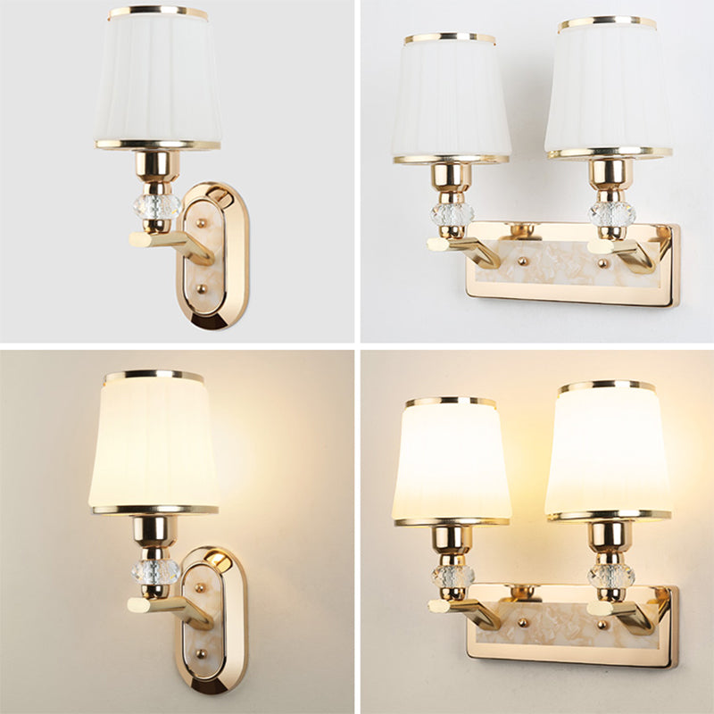 1 Light Armed Sconce Mur Light Modern Minimalist Style Glass Wall Sconce