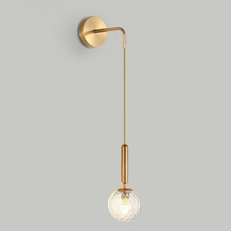 Globe Shaped Wall Sconce Modern Minimalist Style Glass 1 Light Sconces for Bedroom