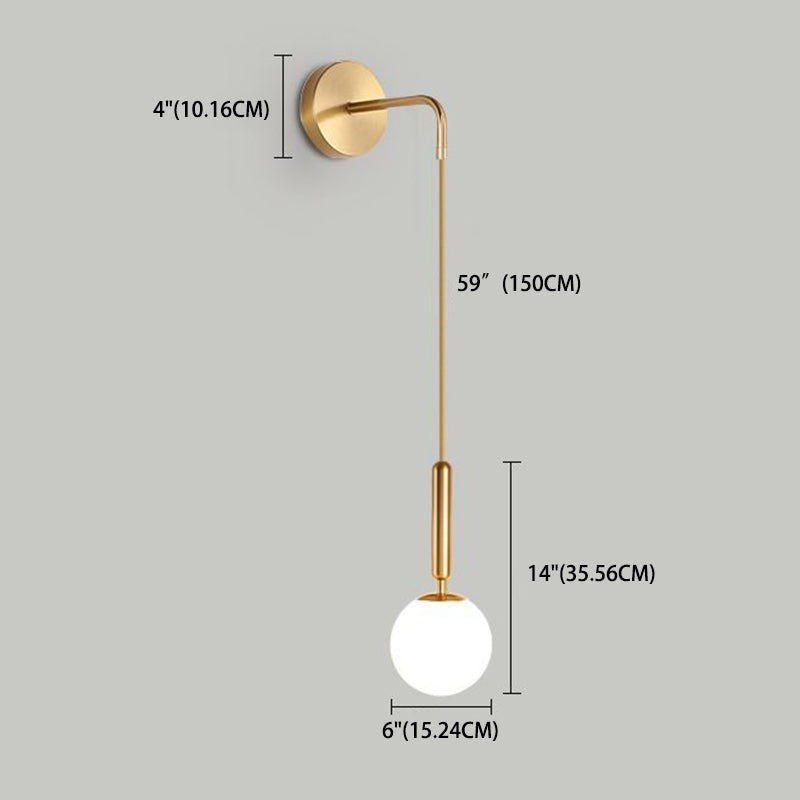 Globe Shaped Wall Sconce Modern Minimalist Style Glass 1 Light Sconces for Bedroom